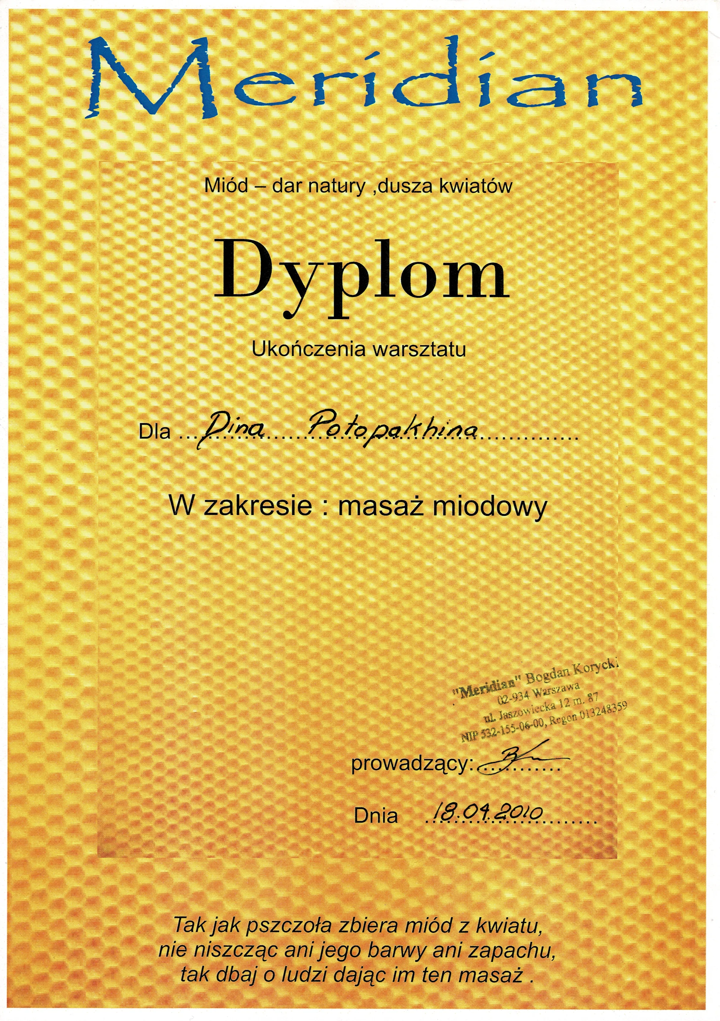 Medová masáž